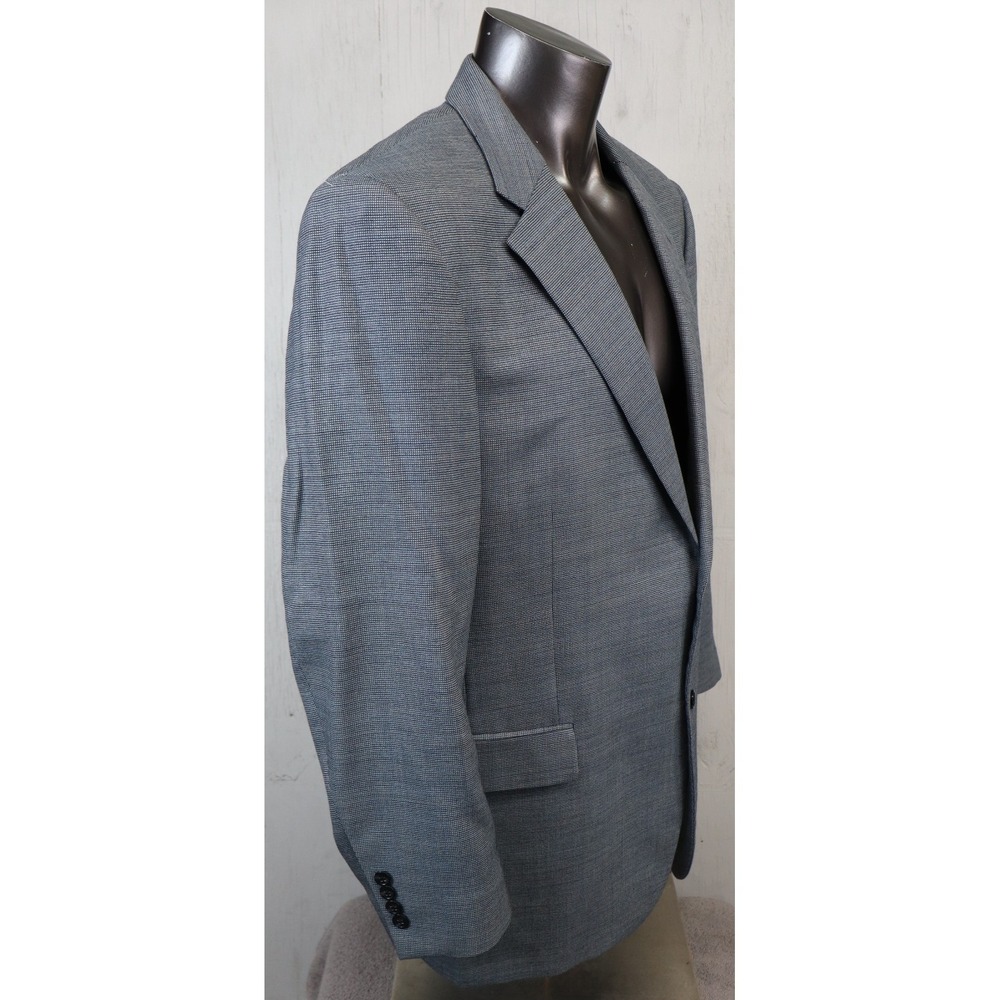 Jos A Bank 46L Blue‎ Birdseye 100% Wool Mens Suit Jacket Sport Coat Nailhead - Picture 4 of 10